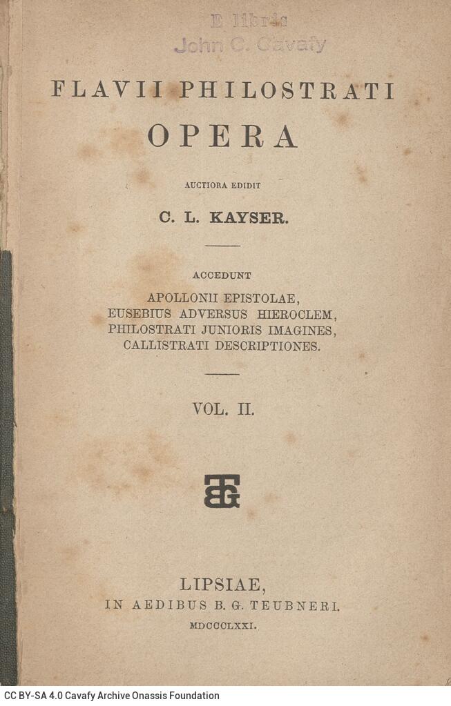 17,5 x 11,5 εκ. 2 σ. χ.α. + LII σ. + 551 σ. + 3 σ. χ.α., όπου στο φ. 1 κτητορική σφραγίδα 